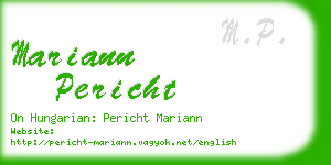 mariann pericht business card